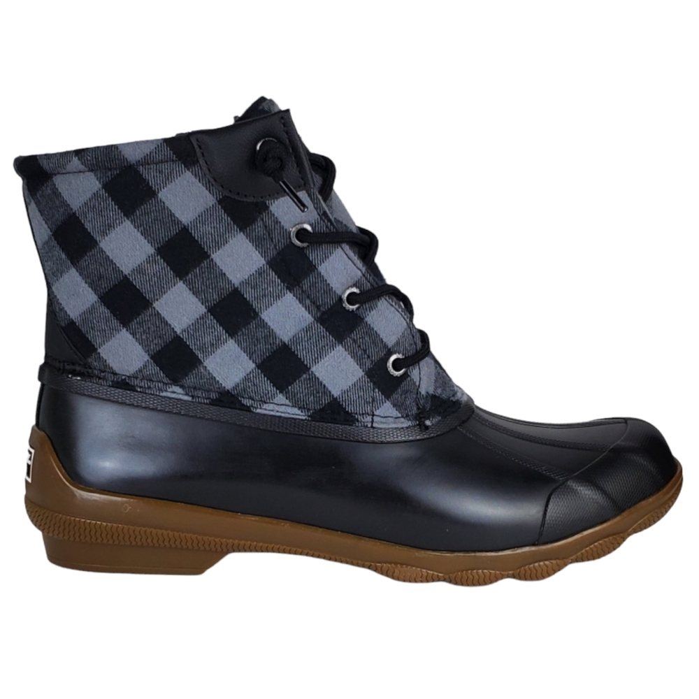 New Sperry syren gulf buffalo check black winter rain snow duck boots outdoor - Picture 9 of 15